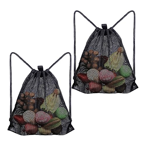 【送料無料】Rajjo メッシュバッグ ジムサック 軽量 巾着 シューズ収納 男女兼用 2個セット