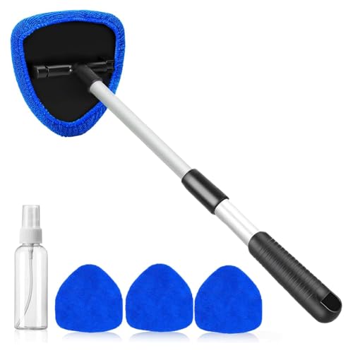 【送料無料】Aquafix ウインドモップ 6セット 車用フロントガラスクリーニングツール 車 窓拭き 車 窓 ガラス拭き スプレーボトル 4枚替え布付き 再利...