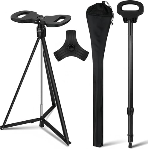 【送料無料】NODIBRO 折りたたみ杖 ステッキチェア 杖 椅子になる 軽量シート付き杖 男女 高齢者 登山 ..