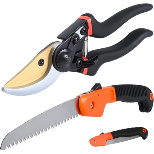 【送料無料】CONTYU [ 剪定ばさみ のこぎり セット ] スパっと切れる 防錆加工 植木 枝切 折り畳み