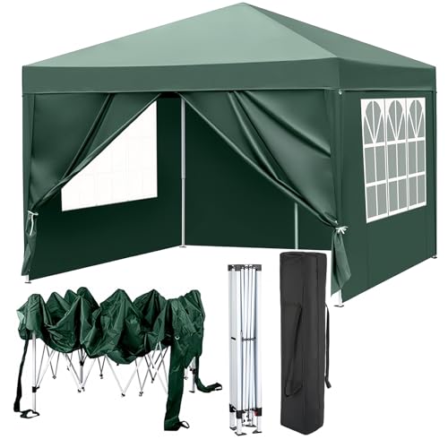 【送料無料】NODIBRO サイドシート4枚付き タープテント 収納バッグ付き 3段階調節 大型 耐水 蚊帳テン..