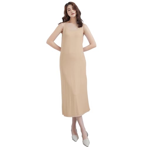 【送料無料】[JoveJek] ルームワンピース レディース 夏 スリップ キャミソール ルームウェア マキシ丈 ノースリーブ 無地 高伸縮性 ゆったり 冷感タイプ 接触冷感 可愛い 黒 白 S-M