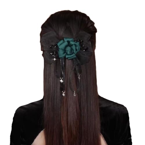 【送料無料】FASELE ヘアクリップ バレッタ バロック系 文芸復古 ローズ クラフトメッシュ ヘアリボン ..