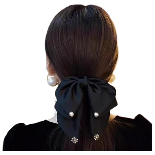 【送料無料】FASELE ヘアクリップ バレッタ ヘアリボン 蝶結び パール付き ふんわり 大き目蝶 上品 優..