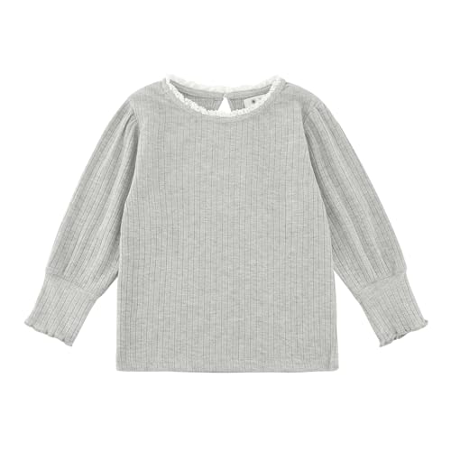 【送料無料】[Enfants Chris] 子供服 長袖Tシャツ キッズ 女の子 カットソー 綿 レース襟 無地 春秋冬 ..