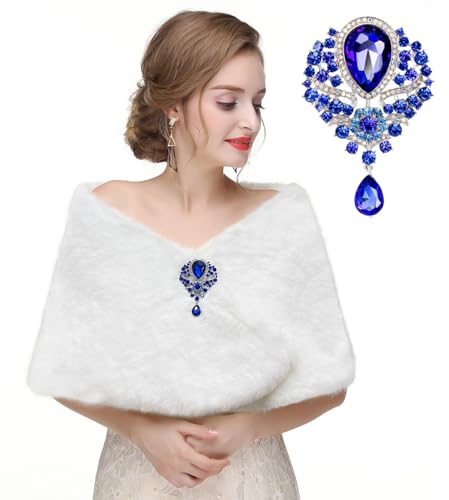 【送料無料】[Muzhilun] フェイクファー ストール 振袖 ショール ファー 着物 和装 ファーショール ブ..