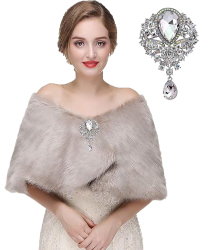 【送料無料】[Muzhilun] フェイクファー ストール 振袖 ショール ファー 着物 和装 ファーショール ブ..