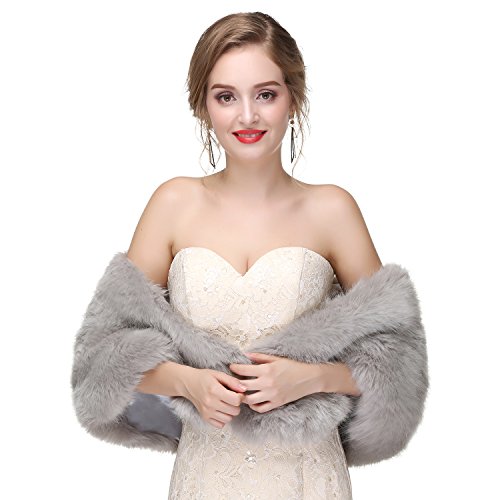 【送料無料】[Muzhilun] フェイクファー ストール 振袖 ショール ファー 着物 和装 ファーショール ブ..