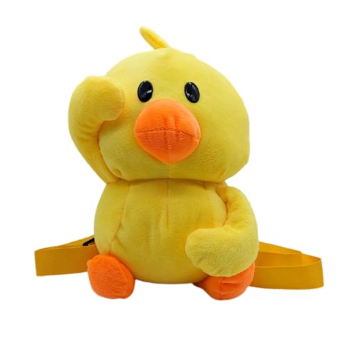 【送料無料】[APOSITV] アヒル リュック ぬいぐるみ リュックサック バッグ ふわふわ 黄色 スマホ入れ..
