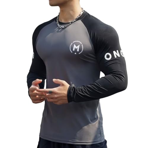 【送料無料】[Kiniety] メンズ 長袖 シャツ トレーニングウェア 速乾スポーツウェア フィットネス 軽量..