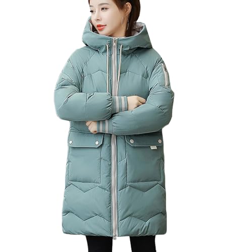 【送料無料】Muzly 中綿コート レディース コート アウター ロングコート ロング丈 冬 暖かい 防寒 フード付き 大きいサイズ 配色 おしゃれ 通勤 通学