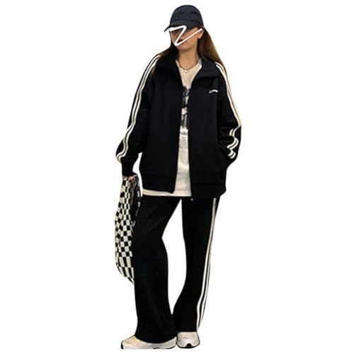 【送料無料】[NOLCCTN] 韓国風 カジュアル セットアップ レディース ジャージ 長袖 パーカー スポーツ ..