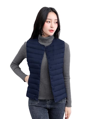 【送料無料】MUISHUYU インナーダウンベスト レディース ライトダウン インナーベスト ノーカラー Vネック Uネック 軽量 防寒 暖かい 秋冬 YU47...