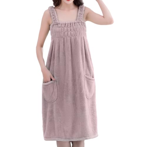 【送料無料】[Narebualo Cietupoop] レディース バスタオル 着れる ラップタオル スリングワンピース 風呂上がり ずり落ちない 肩紐付き 着られるバスタオル 着るタオル サンゴのフリース 吸水性 無地 優しい肌触り 保温 保湿性 温泉 旅行