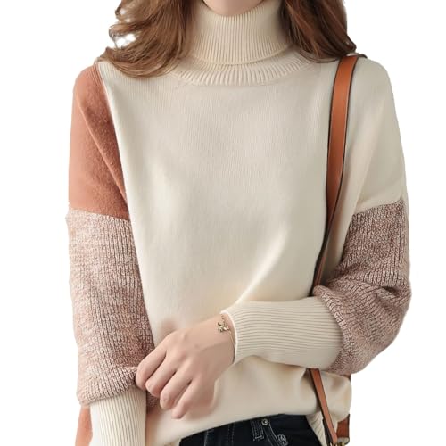 【送料無料】[Narebualo Cietupoop] セーターレディース ゆったり レトロ ハイネック ニット 長袖 カラ..