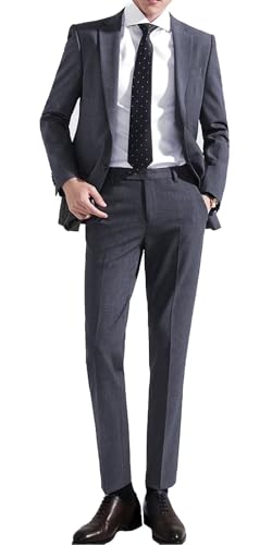 【送料無料】[YAYOKYA] スーツ メンズ 上下セット 2点Set ビジネスすーつ スリムタイプ セットアップ 2つボタン 就職フォーマル 礼服 結婚式 無地 Mens Suits オールシーズン対応
