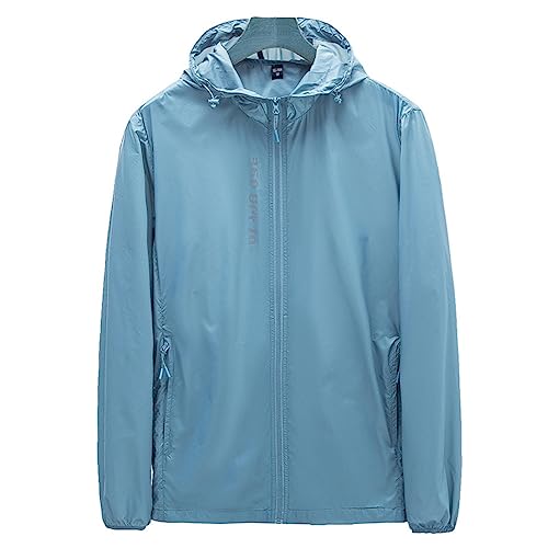 【送料無料】[Rortyno] 夏用 ウインドブレーカー 日焼け止め ウインドブラスト 軽量 ジップパーカー 薄..