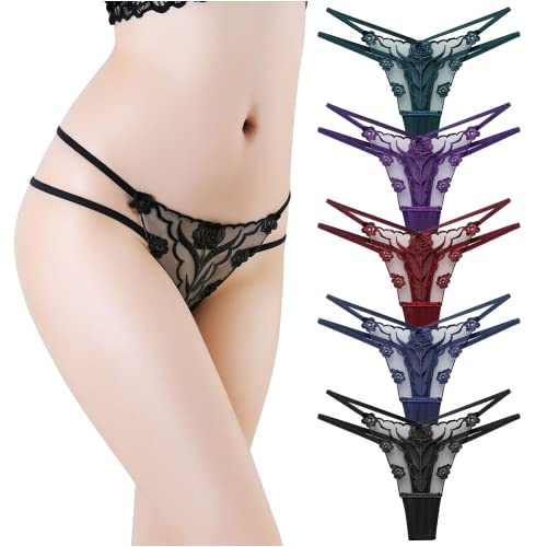 【送料無料】[TUOTISI] ショーツ レディース Tバック レース 刺繍 セクシー ランジェリー 花柄 透け感..