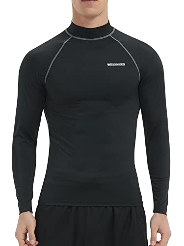 【送料無料】[THREEGUN] ラッシュガード メンズ 長袖 ミディアムネック コンプレッション トップス ス..