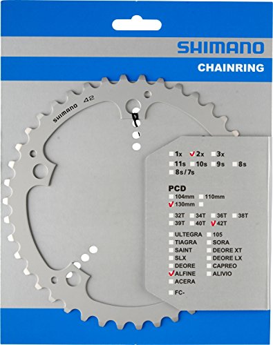 【送料無料】シマノ (SHIMANO) リペアパーツ チェーンリング 42T (シルバー) FC-S501 Y1PB42000