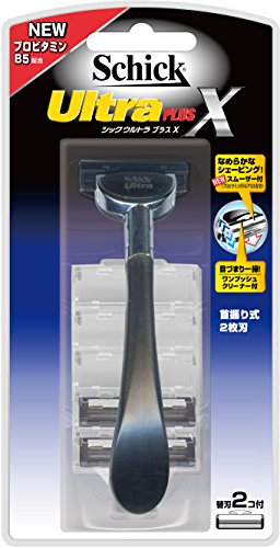 【送料無料】Schick(シック) シック Schick ウルトラ プラスX ホルダー 2枚刃 替刃2コ付 替刃(1コは本体に装着済み)