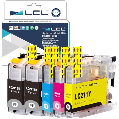 【送料無料】LCL Brother用 LC211 LC211BK LC211C LC211M LC211Y （5パック BK*2/C/M/Y） 互換インクカ..
