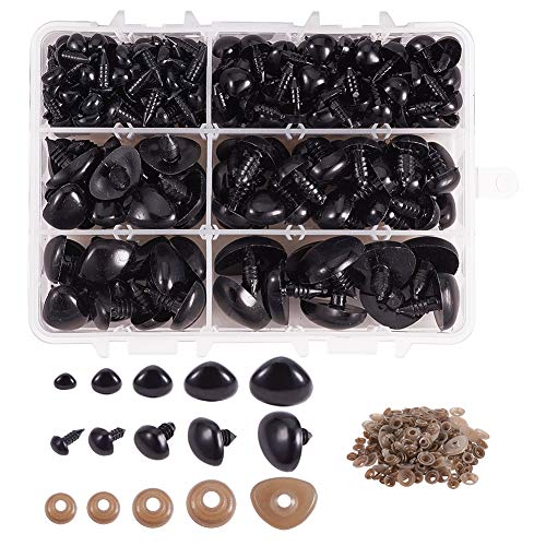 【送料無料】PandaHall ぬいぐるみ さし鼻 ドールノーズ 動物鼻 クラフト プラスチック 238個 5サイズ ..