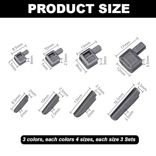 【送料無料】PH PandaHall 3色 ファスナー メタル ジッパー 4サイズ ラッチ スライダー リテーナー 挿..