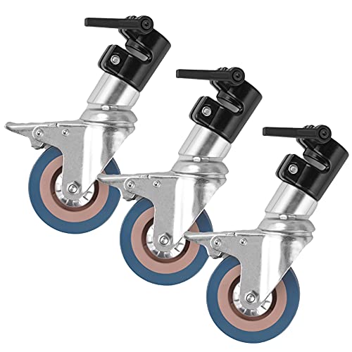 【送料無料】Selens キャスターホイール 360°回転 ライトスタンド用 ゴムベース付き3パック C型ライト..
