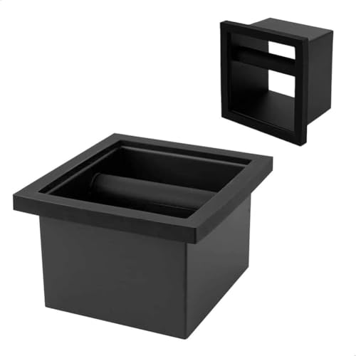 【送料無料】watchget エスプレッソノックボックス ボトムレス コーヒーノックボックス ステンレススチール knock box コーヒーグラウンドノックボックス コーヒーカス収納 コーヒーゴミ箱 埋め込み型 取り外し可能 滑り止め 家庭用 業務用 ブラック