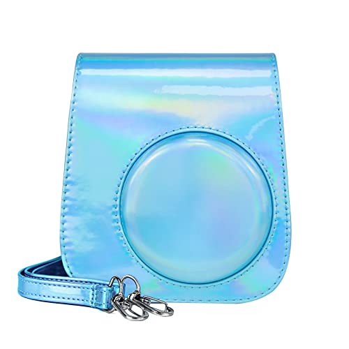 【送料無料】HIYQIN mini 11/9/8+/8 カメラケース ショルダーストラップ付き PUレザー