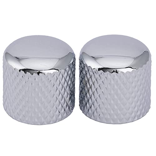 【送料無料】Musiclily Proミリサイズ スチール製ギター ドームノブ インポートフェンダーテレキャスターエレキギター/プレシジョンベース用 （2個セット）