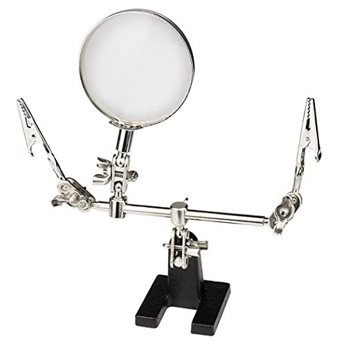 【送料無料】XSAJU スタンドルーペ 5倍 拡大鏡 固定 精密作業 クリップ はんだスタンド 一体型