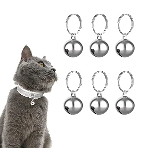 【送料無料】YFFSFDC 鈴 犬 猫 首輪アクセサリー 6個入り 直径16 mm 首輪用 シルバー