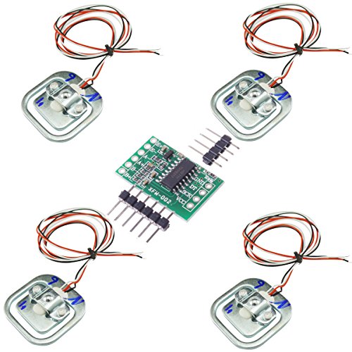 【送料無料】KKHMF 4個 ハーフブリッジひずみゲージ重量センサー人体ロードセル重量ひずみセンサー抵抗 体負荷セル + HX711 AD モジュール