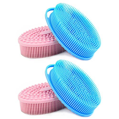 【送料無料】Linkidea 角質除去シリコンボディスクラバー、シャワー用バスボディブラシ4パック、スパマ..