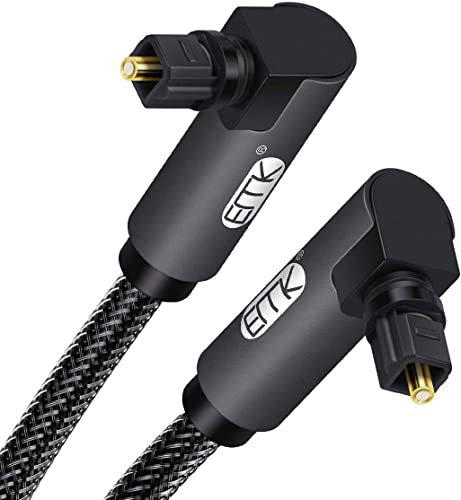 【送料無料】EMK 90度光オーディオケーブル Toslinkケーブル 360度自由回転プラグS/PDIFデジタルオーデ..