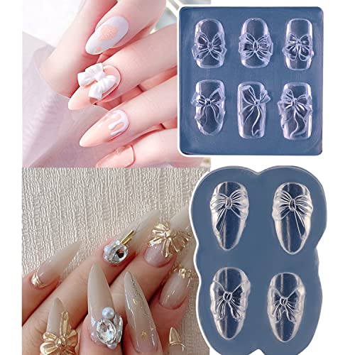 【送料無料】Coollooda ネイル アート 蝶結び【2個セット】シリコンモールド カーブ付き DIY ツール UV..