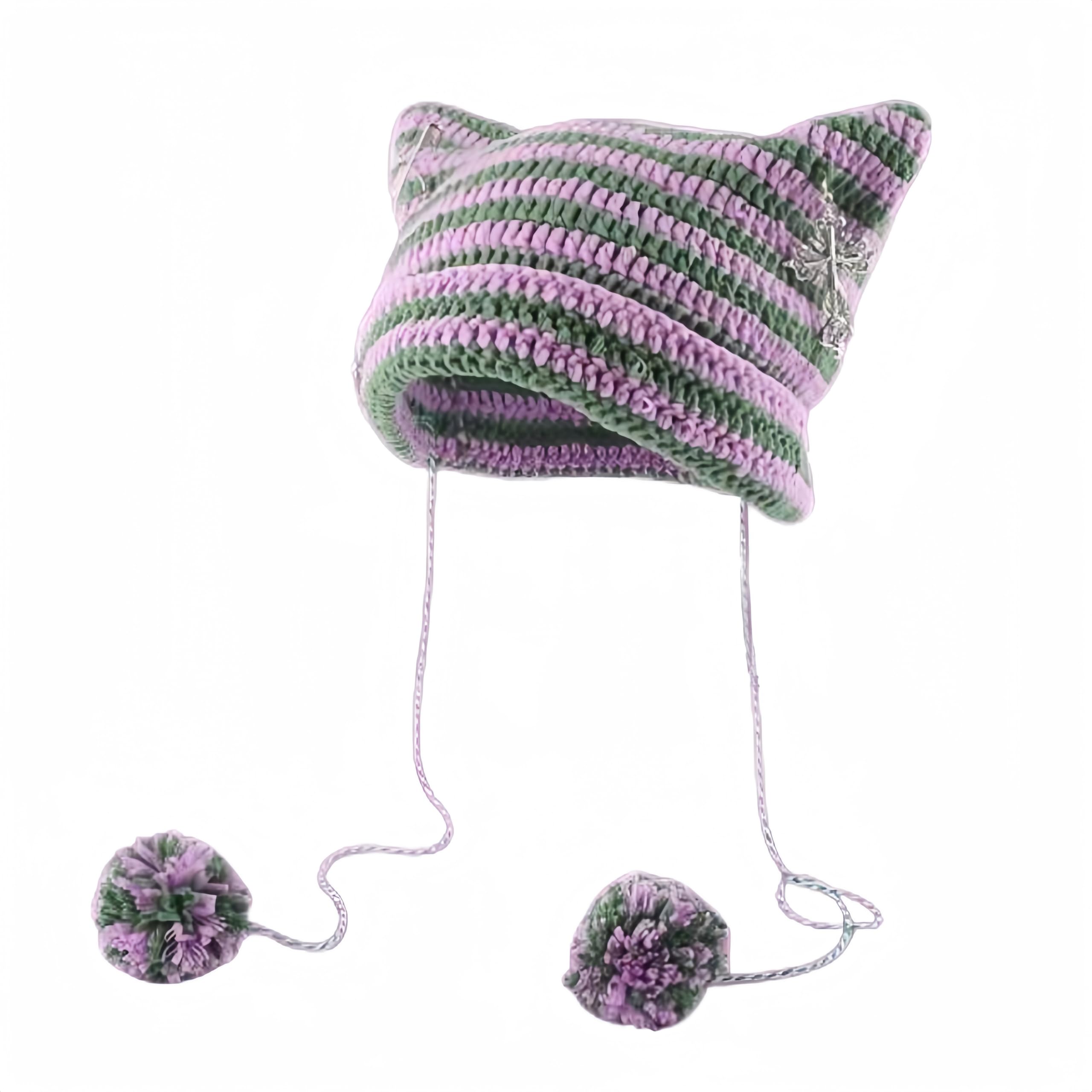 【送料無料】[Karsaer] 猫耳ニット帽 レディース 秋冬 サブカル系 猫耳 帽子 ビーニーハット ニットキ..