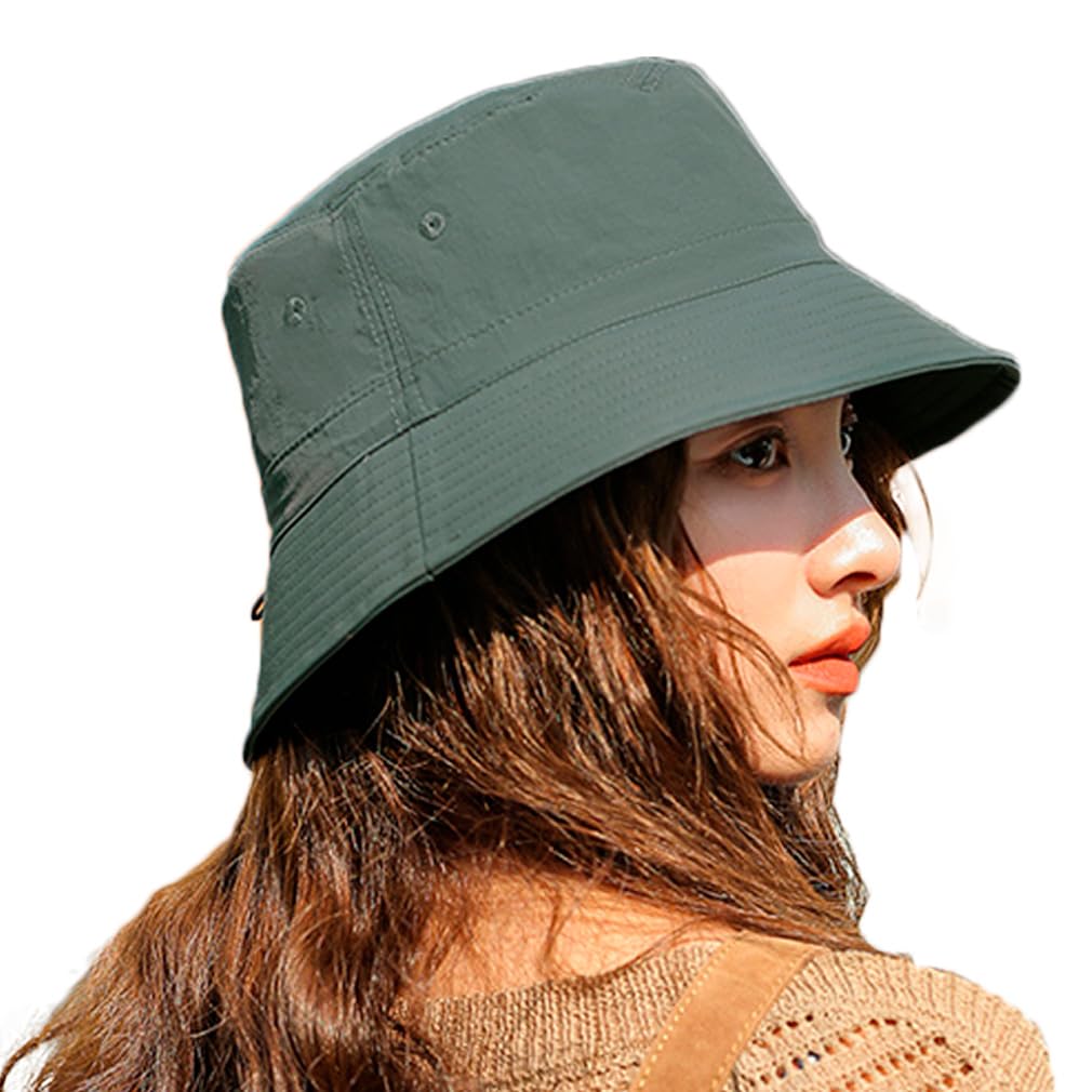 【送料無料】[Laquest] ナイロン 薄手 バケットハット あご紐付き レディース／メンズ バケハ 撥水 色：グレー、サイズ：2XL