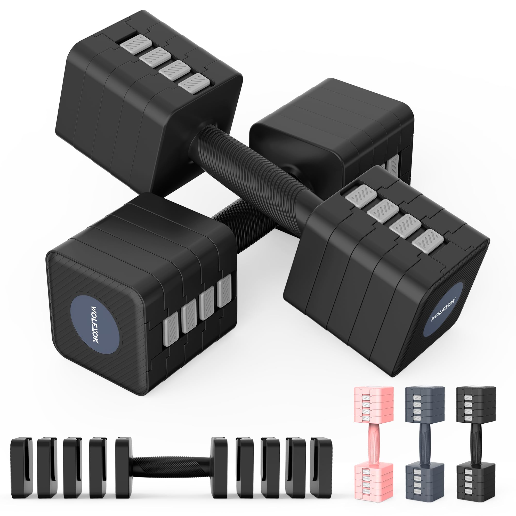 【送料無料】ダンベル 可変式 【重さ調節可能・鋳鉄アレイ】 1kg〜10kg 可変式ダンベル 10kg 2個セット..