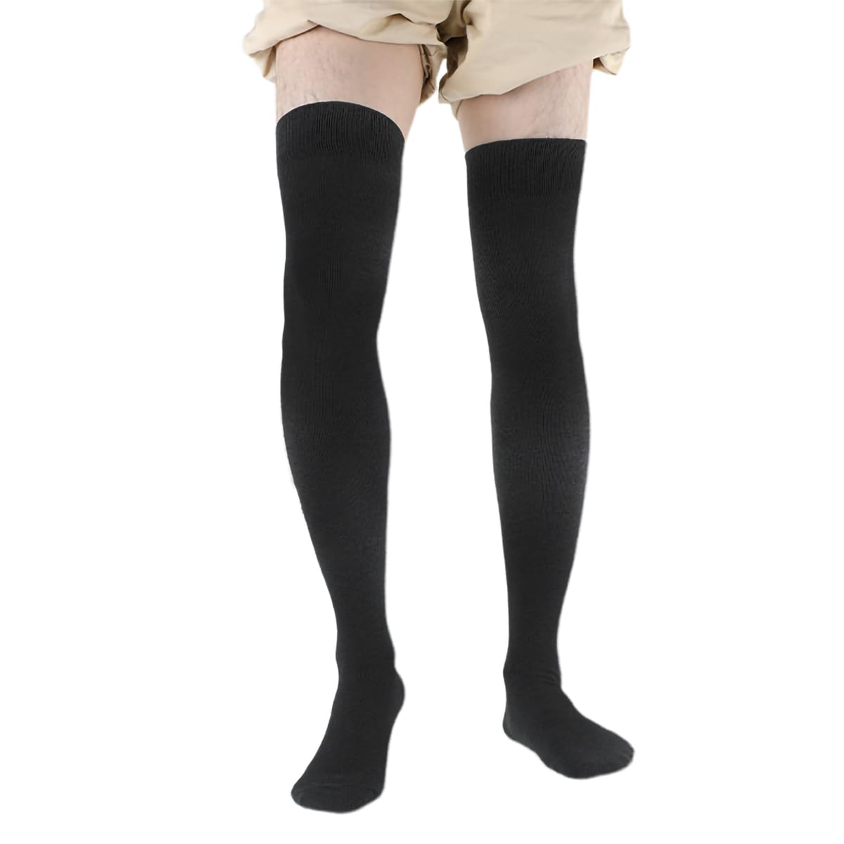 【送料無料】[MOOKISOO] 総丈80cm 女性用 男性用 超ロング サイハイソックス 綿 太も ...