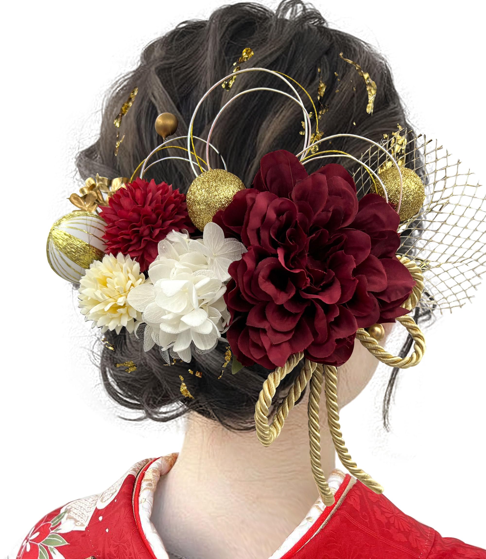 【送料無料】[JZOON] 成人式 髪飾り【10色展開】 ドライフラワー ダリア あじさい かすみ草 造花飾り ..