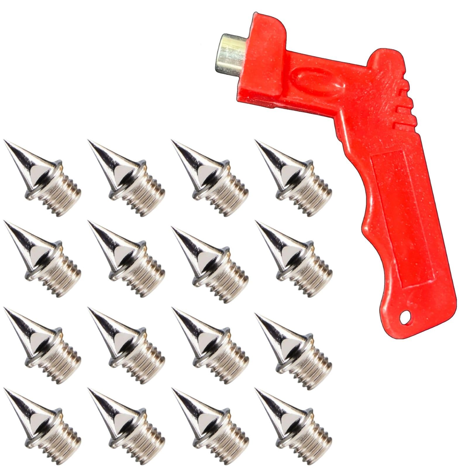 【送料無料】YESprime ニードルピン 16個 陸上 スパイクピン 短距離 シューズ ランニング 部活 競技 交換 スチール 7mm 色:シルバー