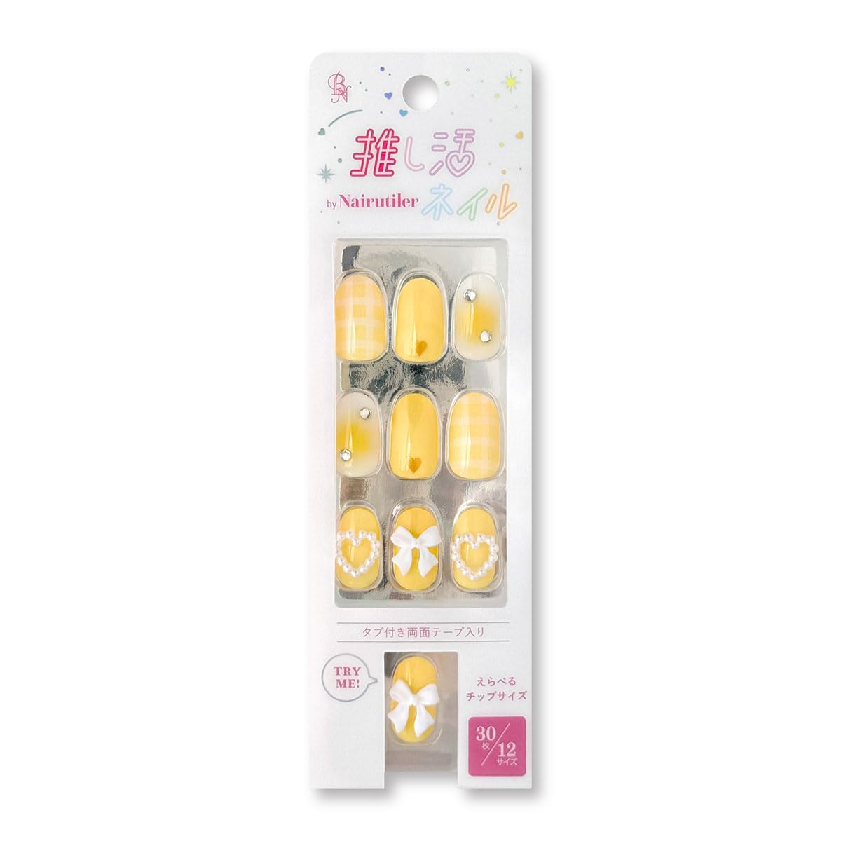 【送料無料】Nairutiler(ネイルティア) 推し活ネイルチップ シリーズ NRO (30枚 / 12サイズ) 色：NRO-11、サイズ：30枚 / 12サイズ