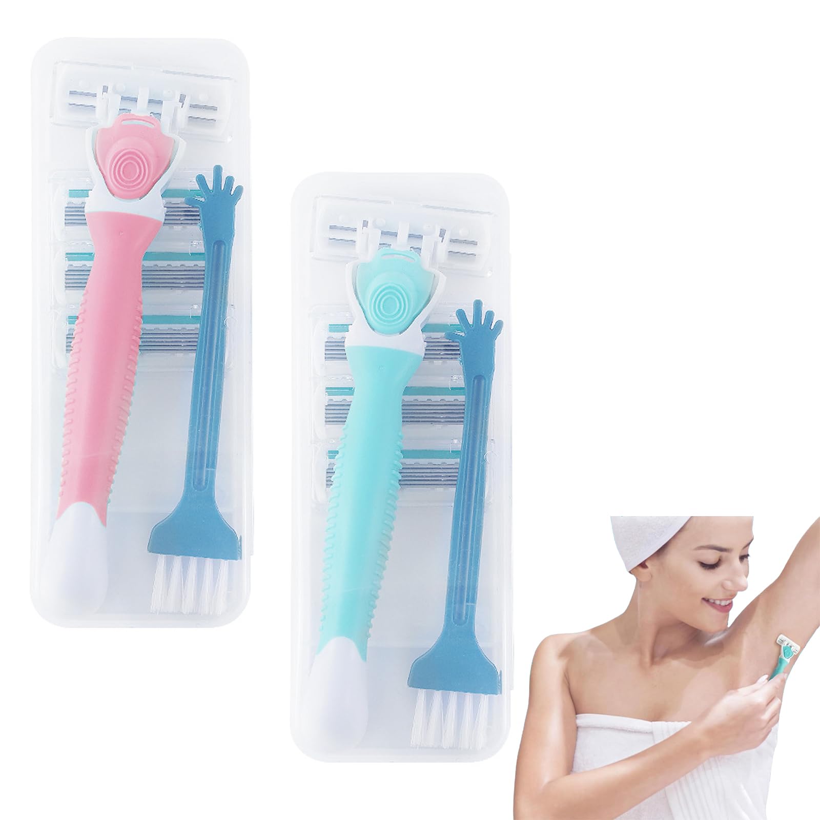 【送料無料】ZHEJIA カミソリ 2点セット 安全剃刀 ホルダー 4枚刃 ブラシ付き 収納ボックス ...