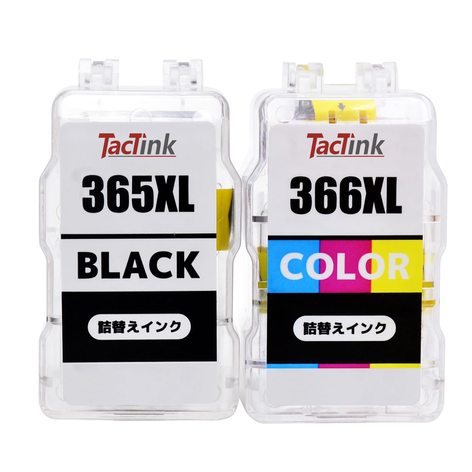 【送料無料】TacTink BC-365XL BC-366XL 詰め替えインクカートリッジ Canon TS3530 インク BC-365XL(顔料ブラック) BC-366XL(染料カラー) 2個セット BC-365 BC-366 互換インク キャノン インク 365 366 大容量