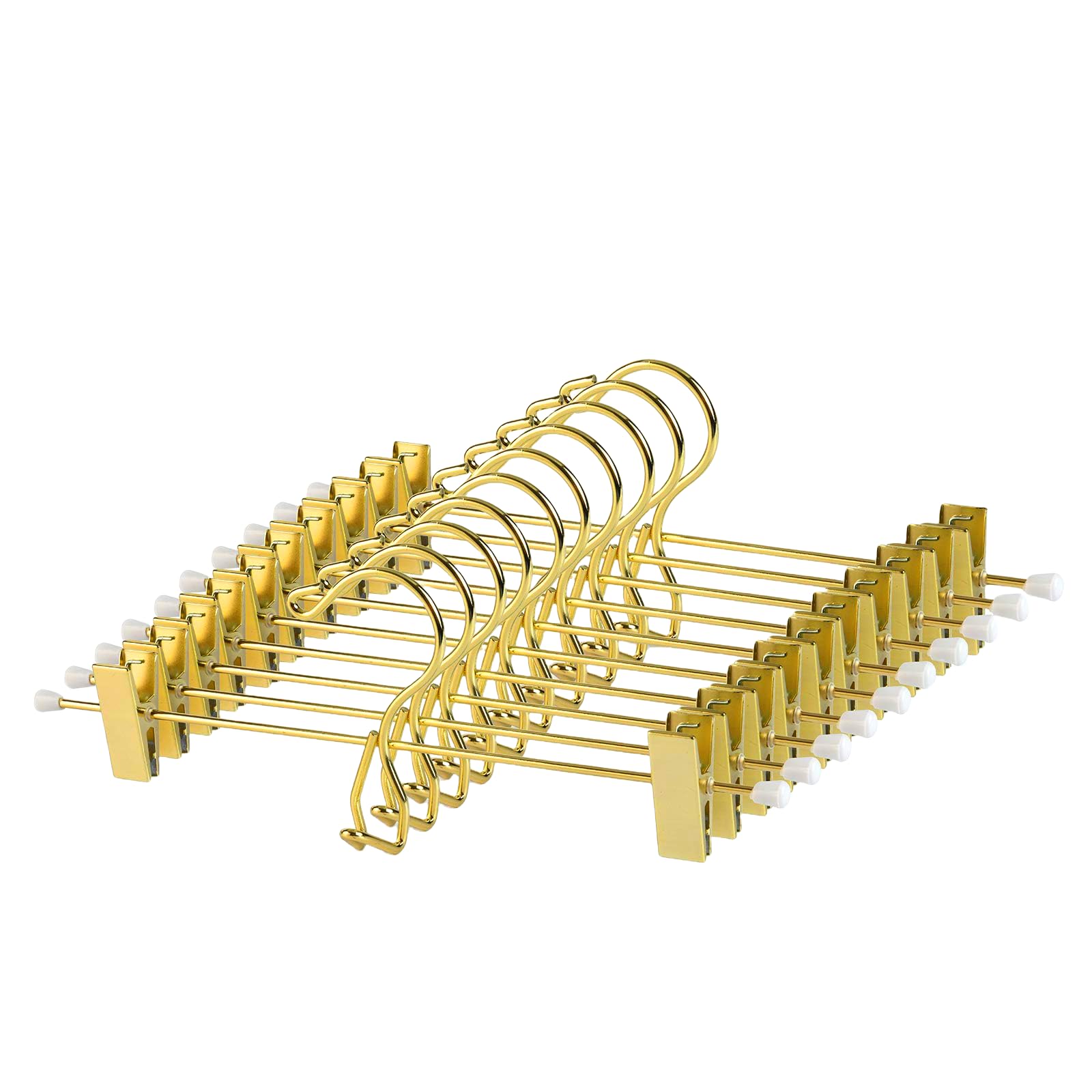 【送料無料】Better to U ローズゴールド 連結フック付き ズボン スカートハンガー 10本組、 重ね掛け ..