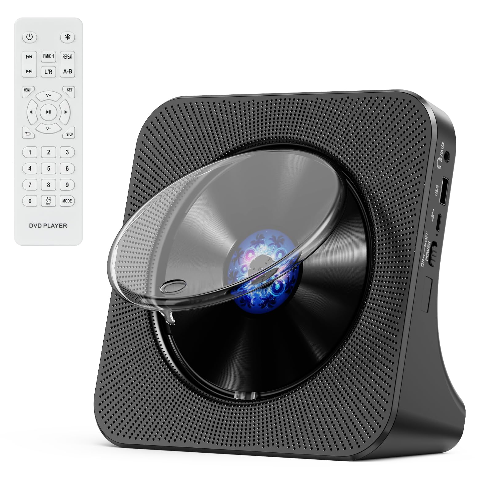 【送料無料】Gueray CDプレーヤー Bluetooth受信/送信 スピーカー内蔵 デスクCDプレーヤー USB再生 AUX出力サポート FMラジオ機能 C...