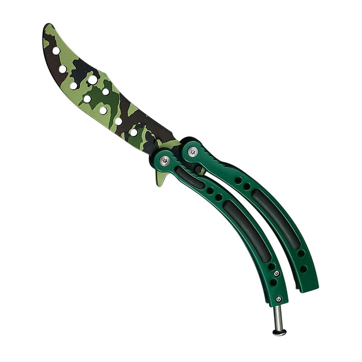 【送料無料】[RISOUHE]バタフライナイフ 練習用 トレーニング用 練道具 蝶ナイフ 刃なし 初心者 チョウ 練習刀 大人 全鋼 未開刃 練習用 サバイバルゲーム用品 訓練道具 (h)